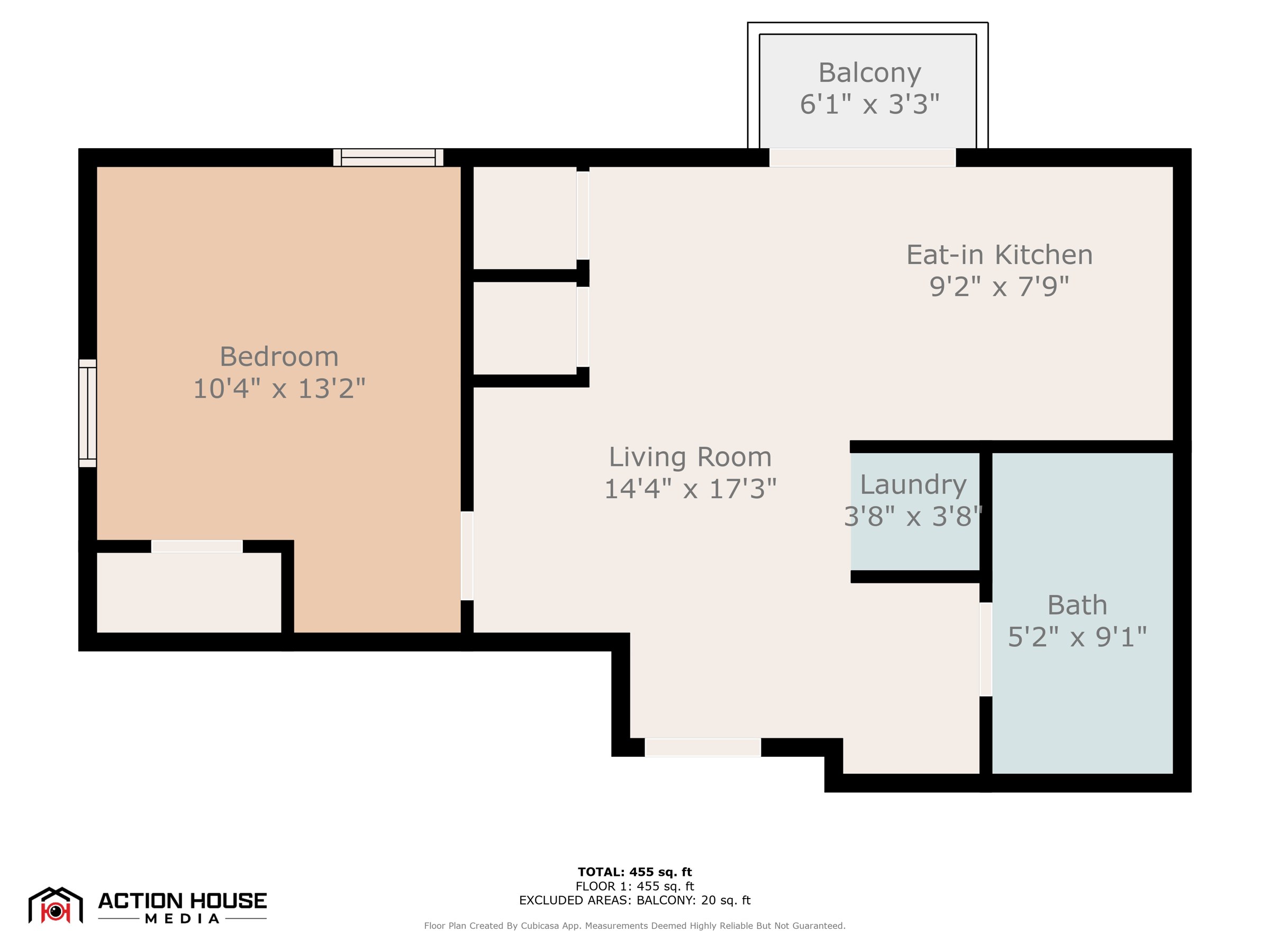 1 bedroom · Floors 1–4