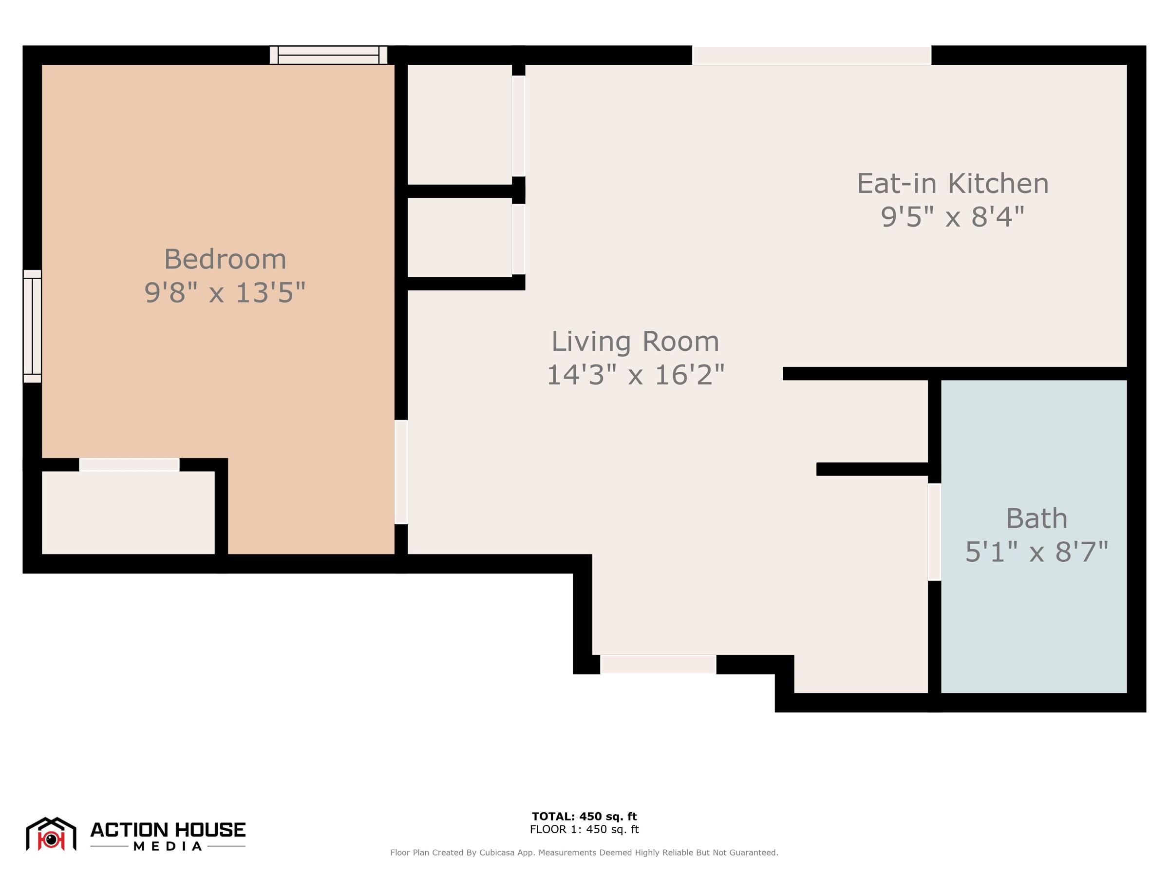 1 bedroom · Floors 1–4