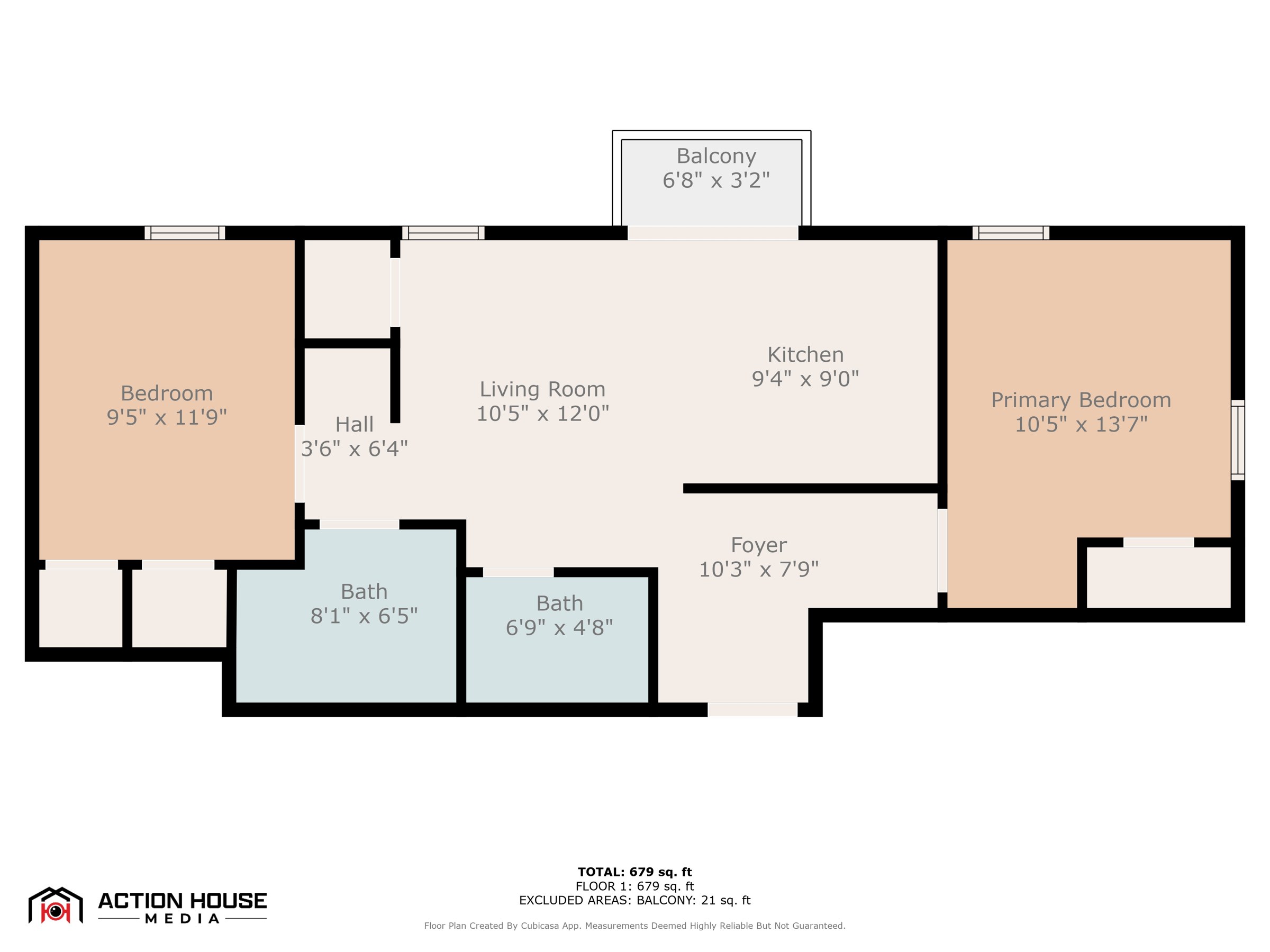 2 bedrooms · 2 bathrooms